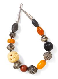 A Sterling Silver, Hardstone, Glass and Bakelite Bead Necklaces,
