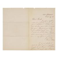 [Art] Eakins, Thomas. Autograph Letter, signed and initialed