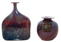 Two American Studio Art Glass Vases Height of taller 12 1/2 inches. — DANIEL ELDER