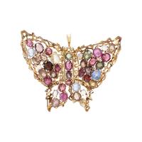 MULTIGEM BUTTERFLY PENDANT/BROOCH
