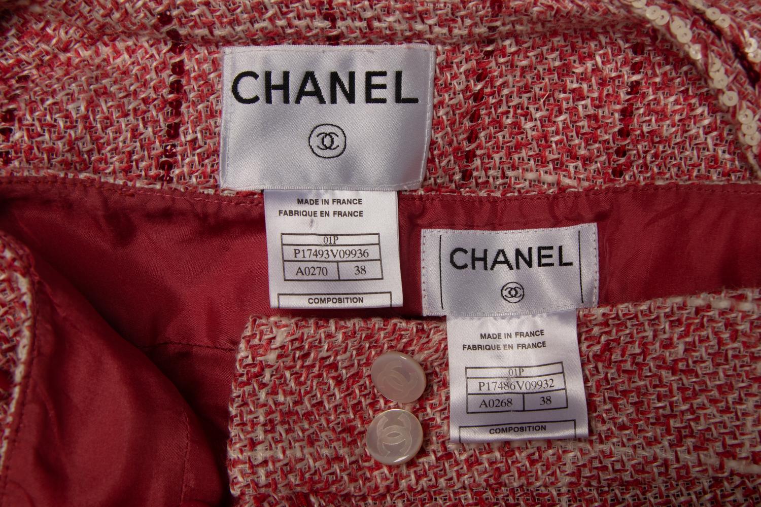 Chanel Red-White Tweed Ensemble, 2001