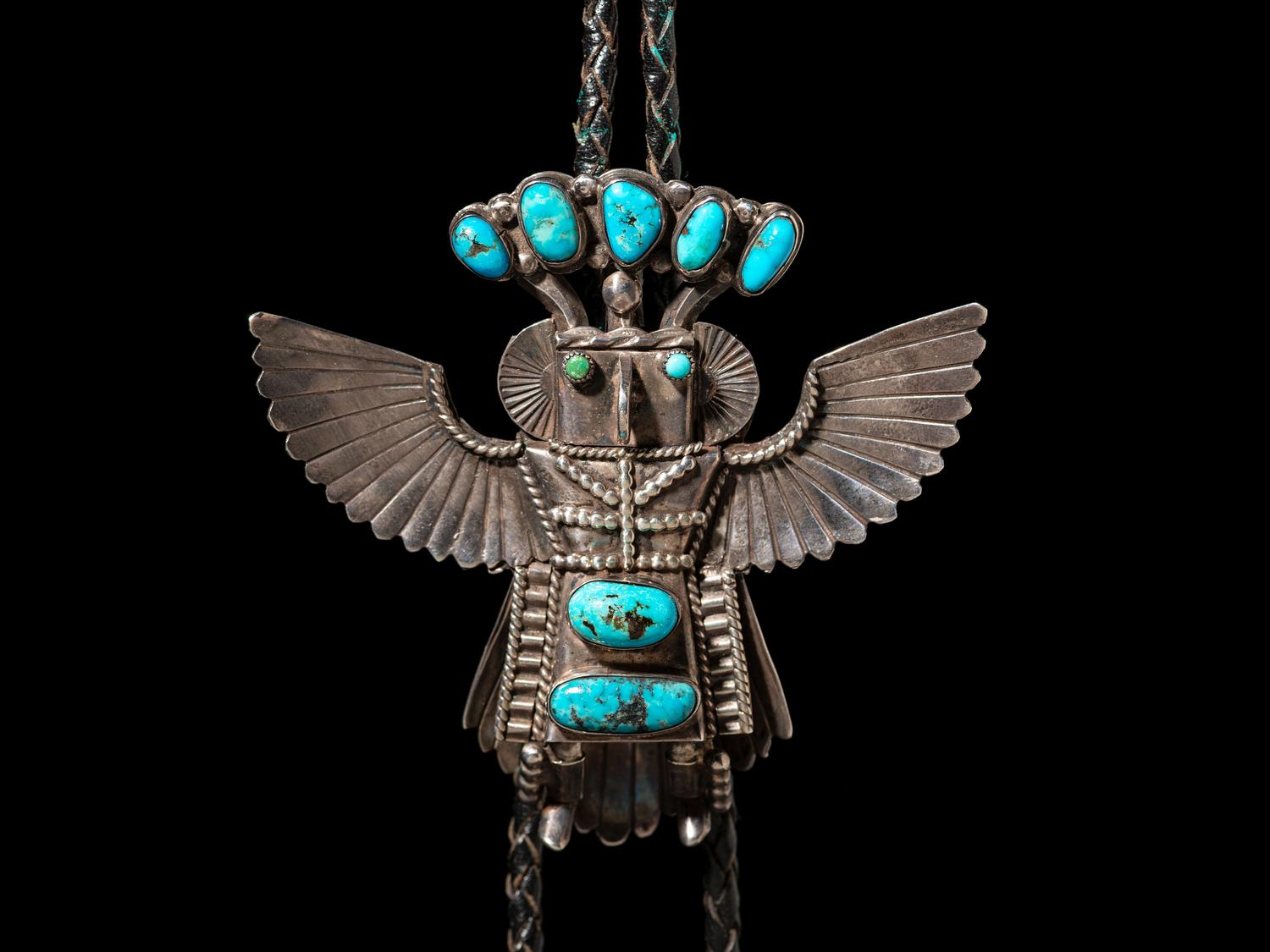 Silver and Turquoise Katsina Bolo Tie