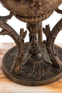 A Pair of Continental Bronze and Marble Cassolettes Mounted as Lamps