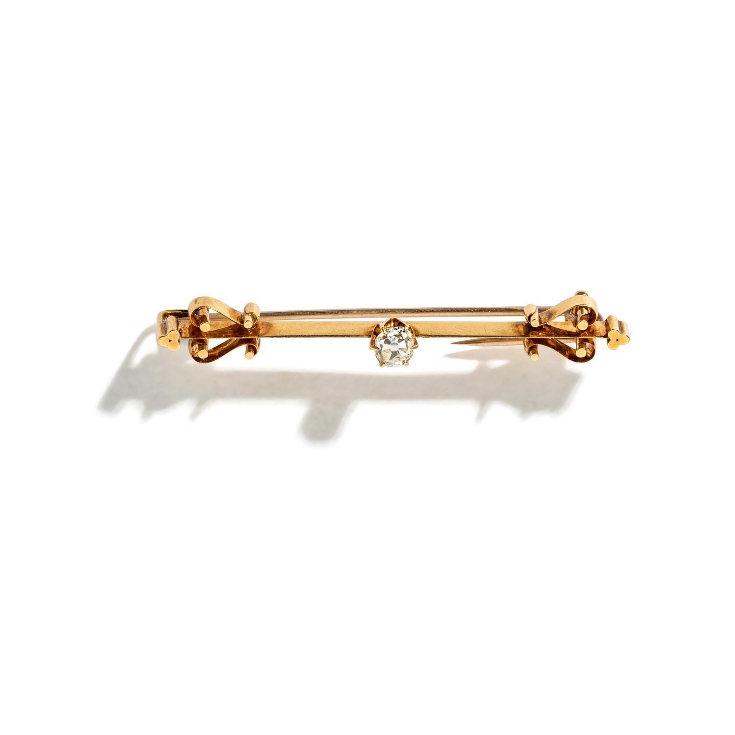 ANTIQUE, YELLOW GOLD AND DIAMOND BAR PIN