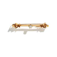 ANTIQUE, YELLOW GOLD AND DIAMOND BAR PIN