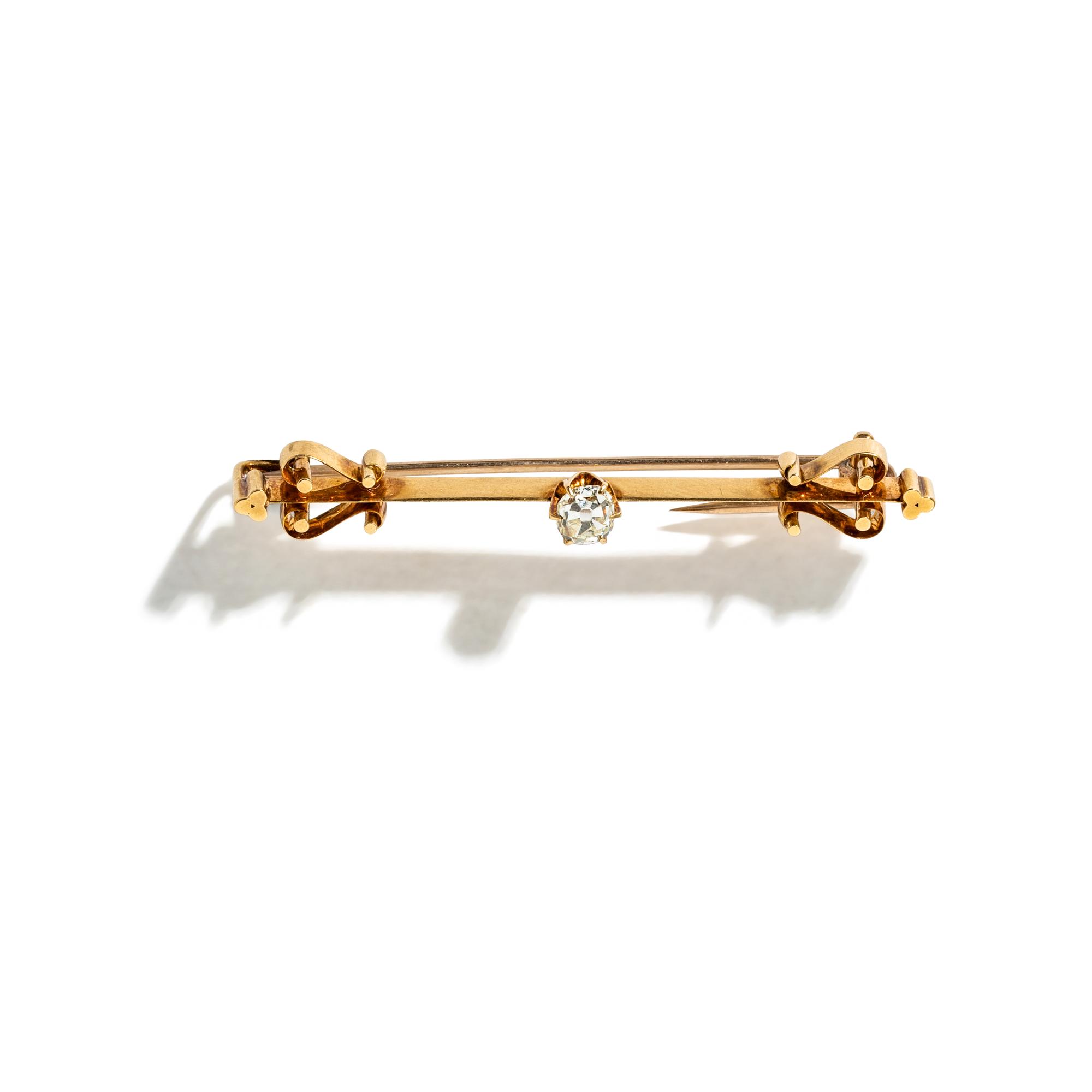 ANTIQUE, YELLOW GOLD AND DIAMOND BAR PIN