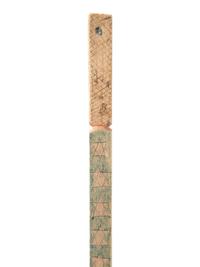 A Scrimshaw Incised and Painted Whale Bone American Flag Cane