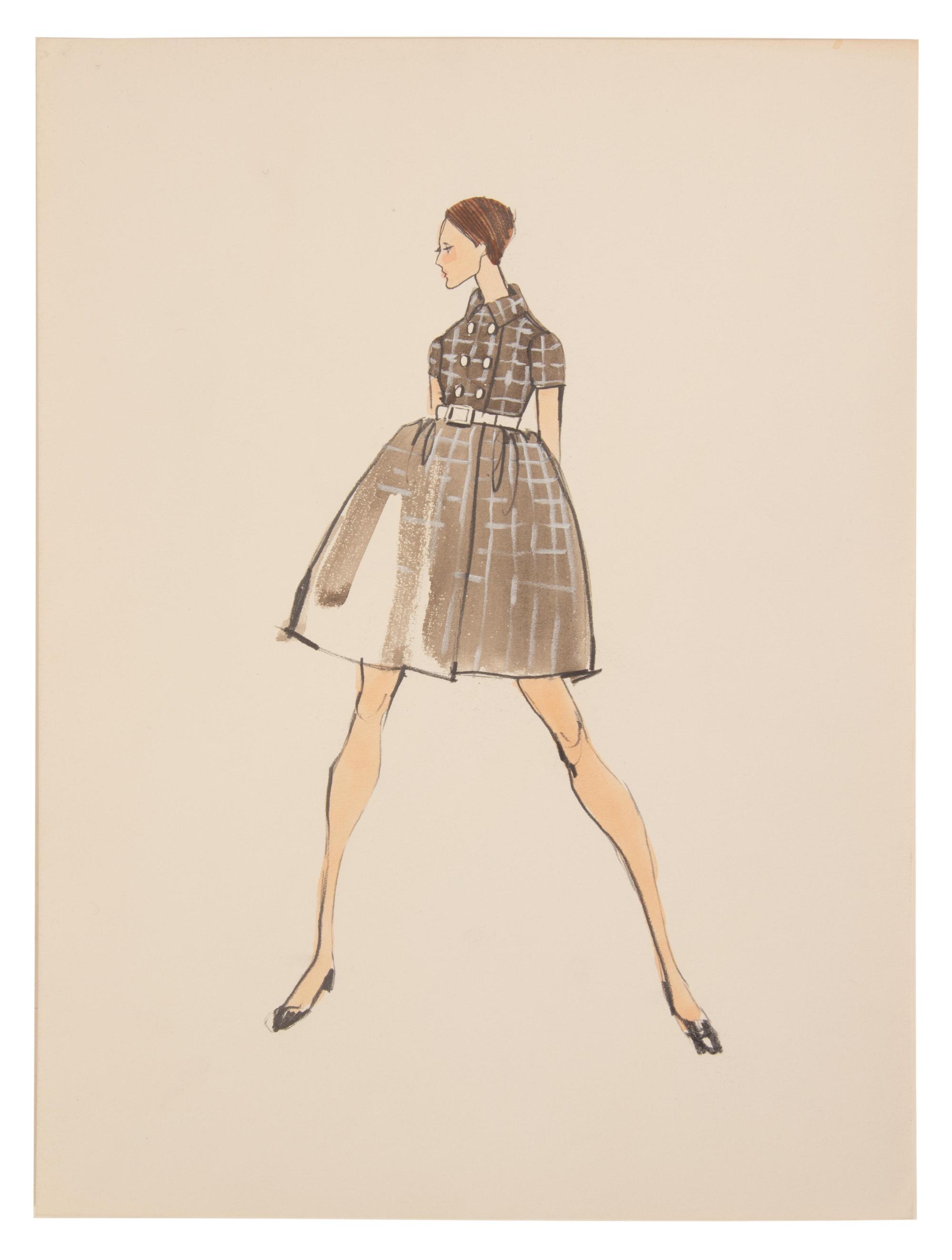 11 Michaele Vollbracht for Geoffrey Beene Fashion Illustrations, Late 1960s