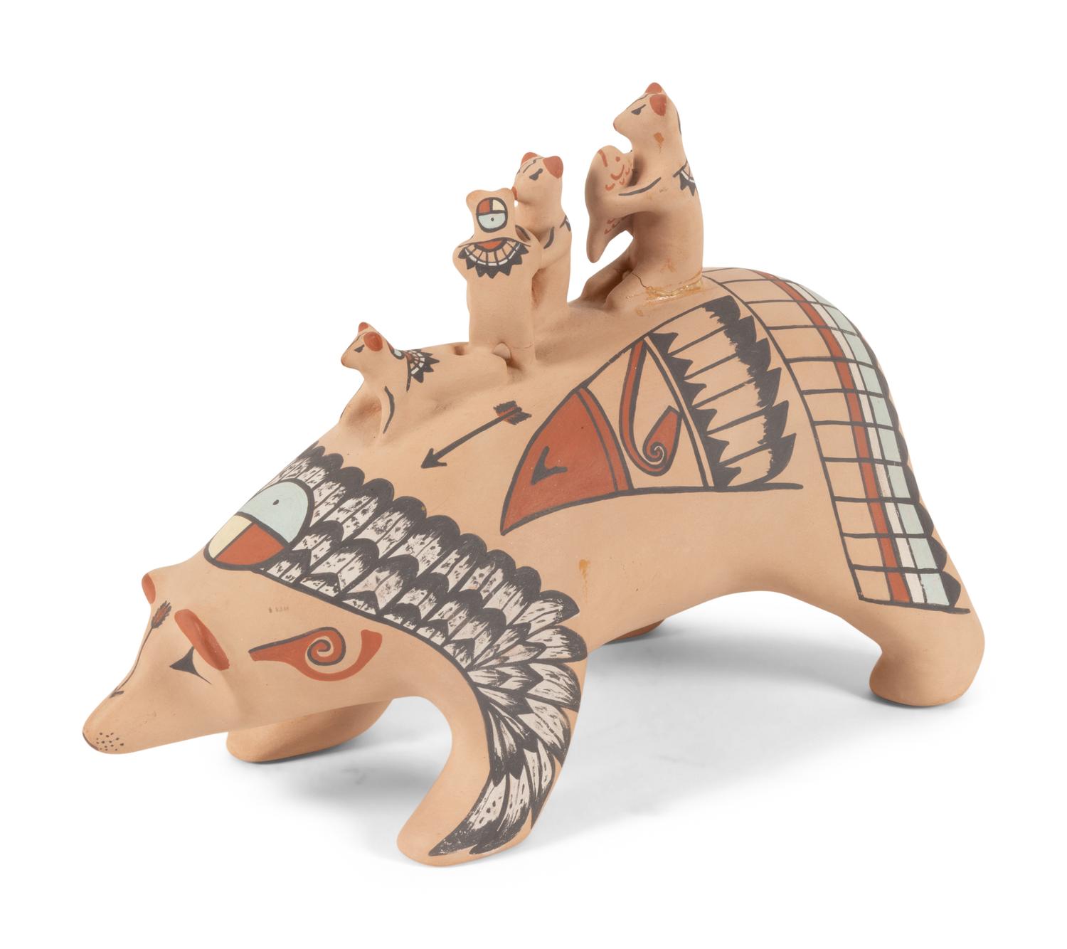 Pottery Mama Bear and Cubs