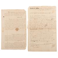 Archive of the Gavet Family of Salem, Massachusetts, Two Documents Signed by Supreme Court Justice Joseph Story