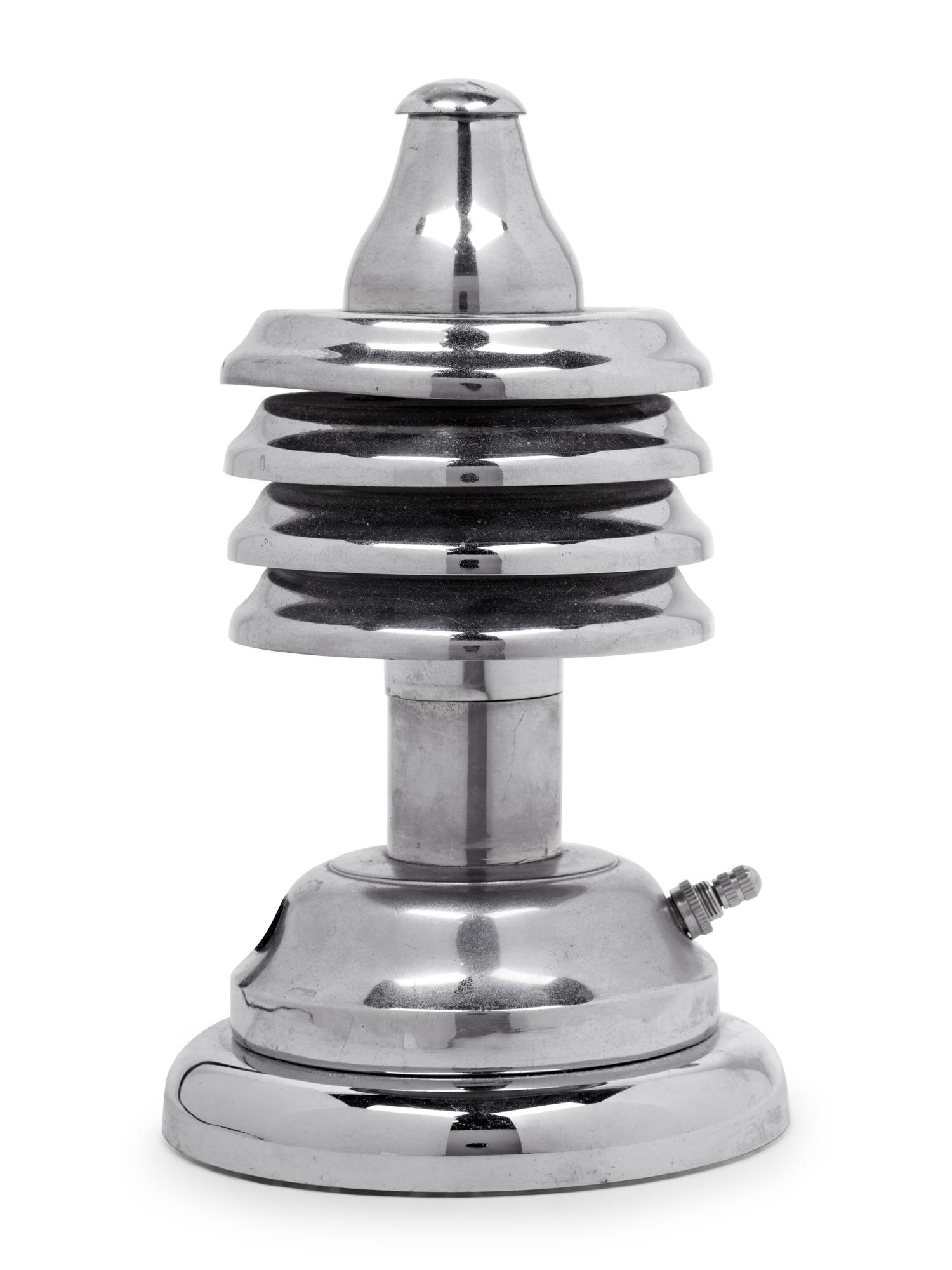 A Chromed Metal Ship's Deck Table Lamp