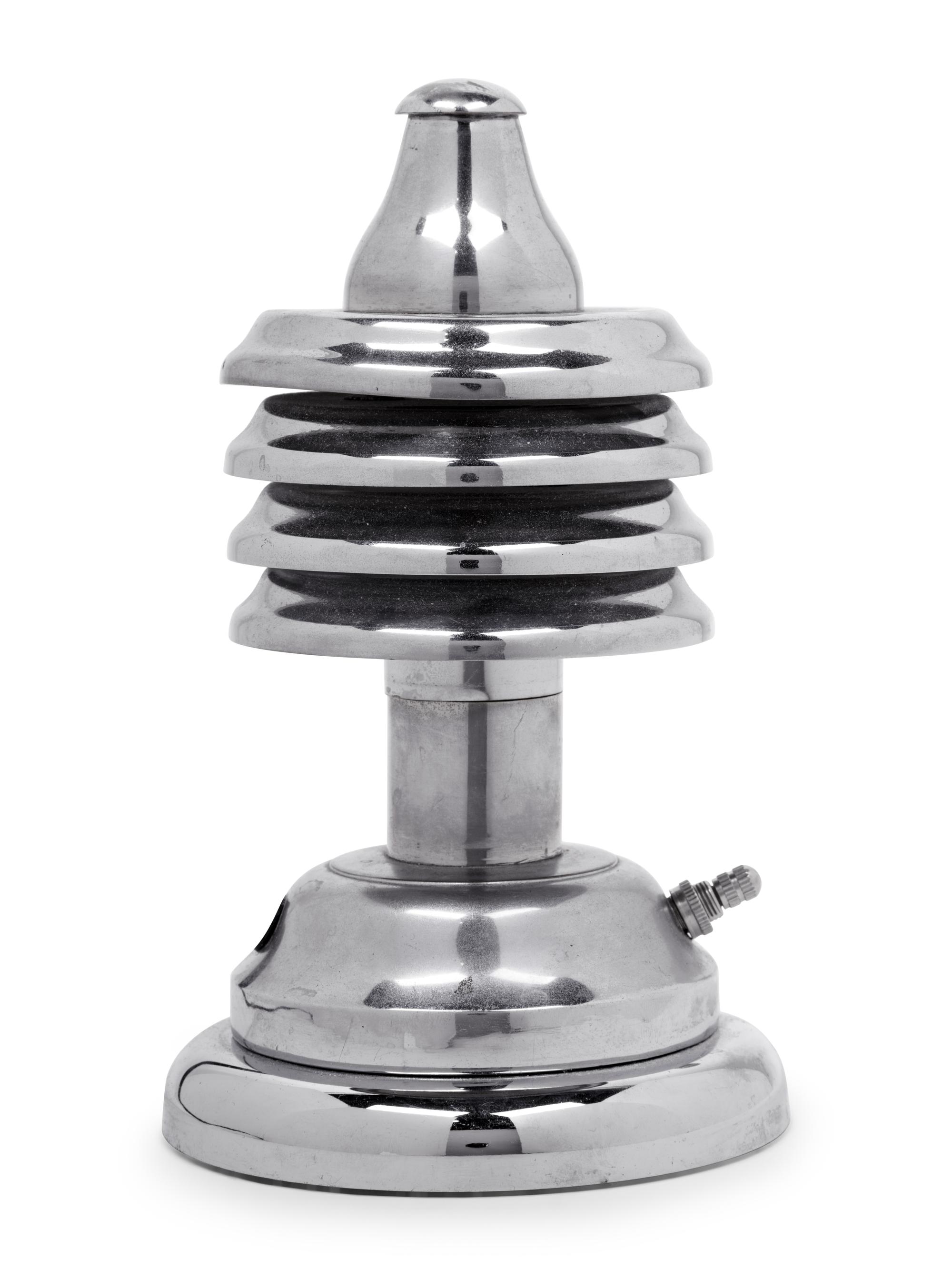 A Chromed Metal Ship's Deck Table Lamp