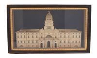 A Paper Model of the East Front of Edinburgh University Height 10 3/4 x width 18 1/8 inches x depth 2 7/8 inches. — EARLY 19TH CENTURY