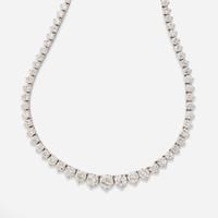 A Diamond and 14K White Gold Rivière Necklace