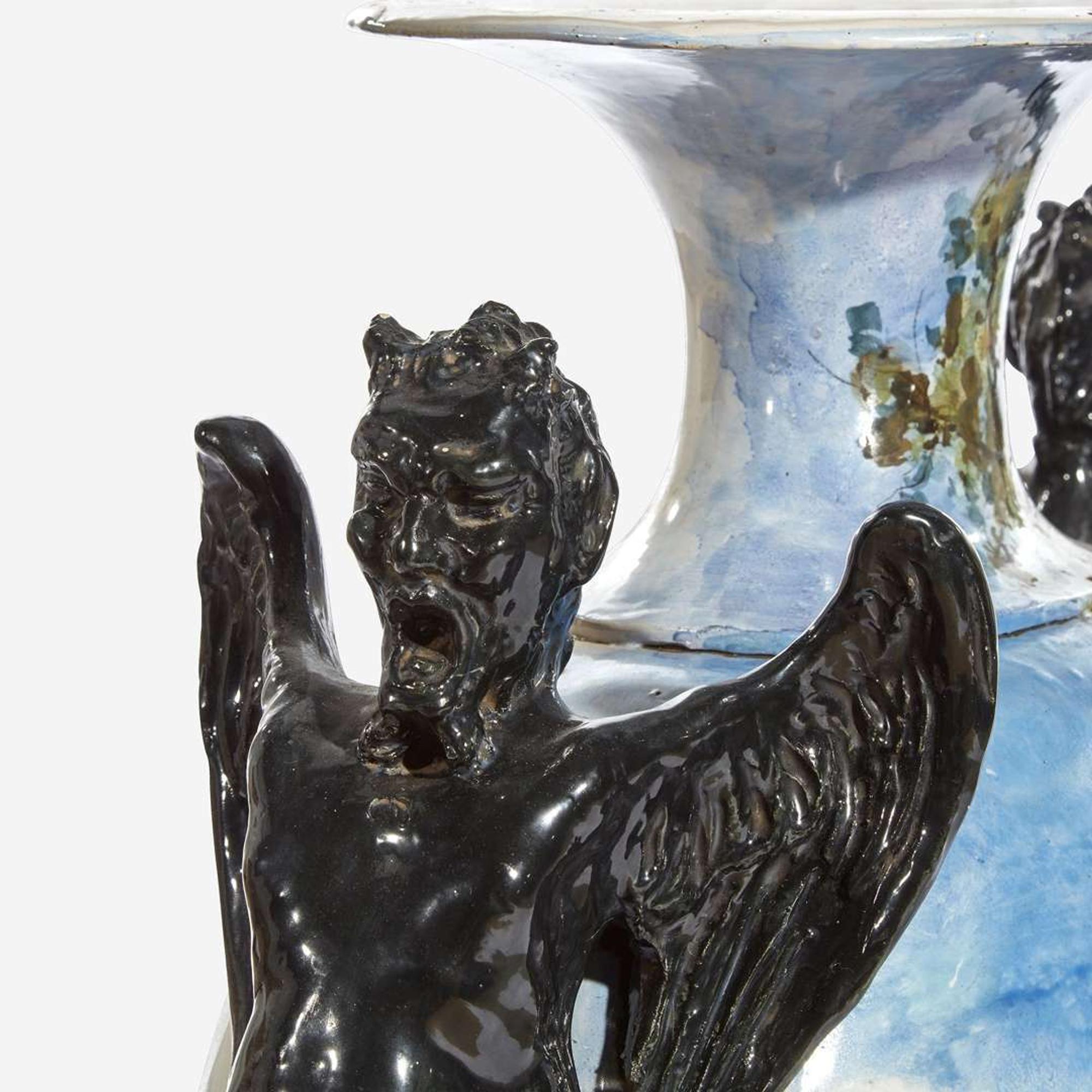 A Large Continental Earthenware Vase Late 19th century