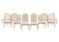 A Set of Twelve Painted Dining Chairs