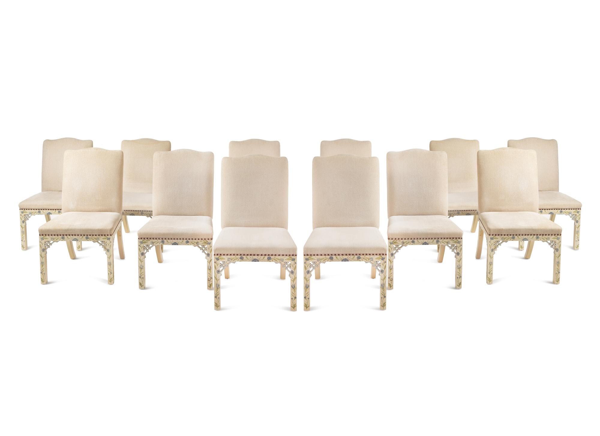 A Set of Twelve Painted Dining Chairs