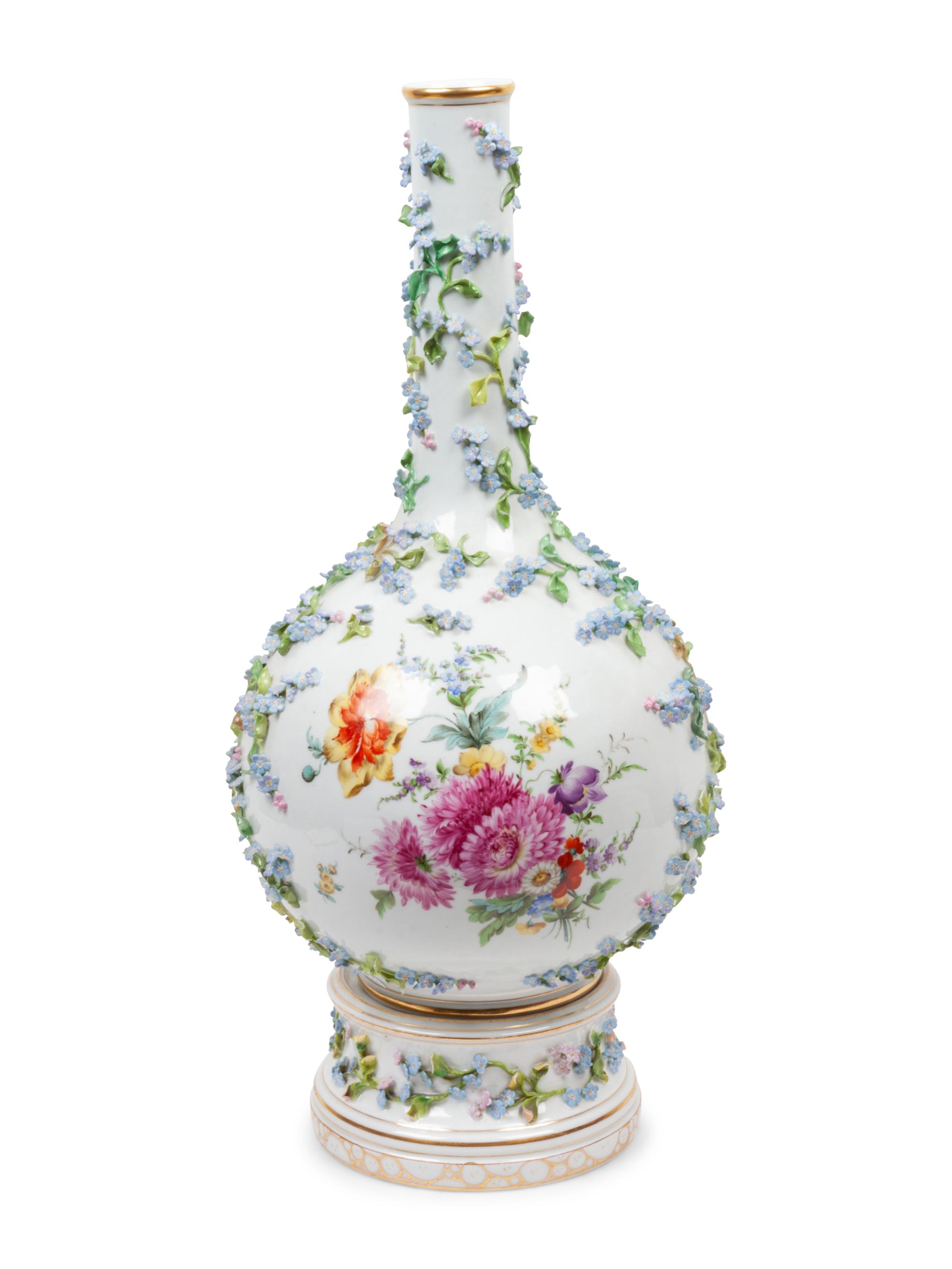 A Continental Porcelain Vase and Pedestal