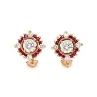 DIAMOND AND RUBY EARCLIPS