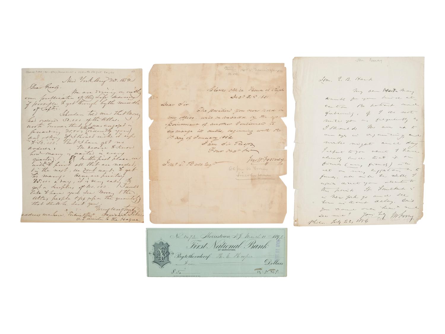 [AUTOGRAPHS] -- [JOURNALISTS]. Signatures from 19th-century journalists, editors, and cartoonists.