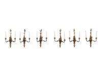 Six Painted Wood and Metal Swan Form Sconces