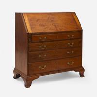 A Chippendale carved tiger maple slant-front desk New England, late 18th century
