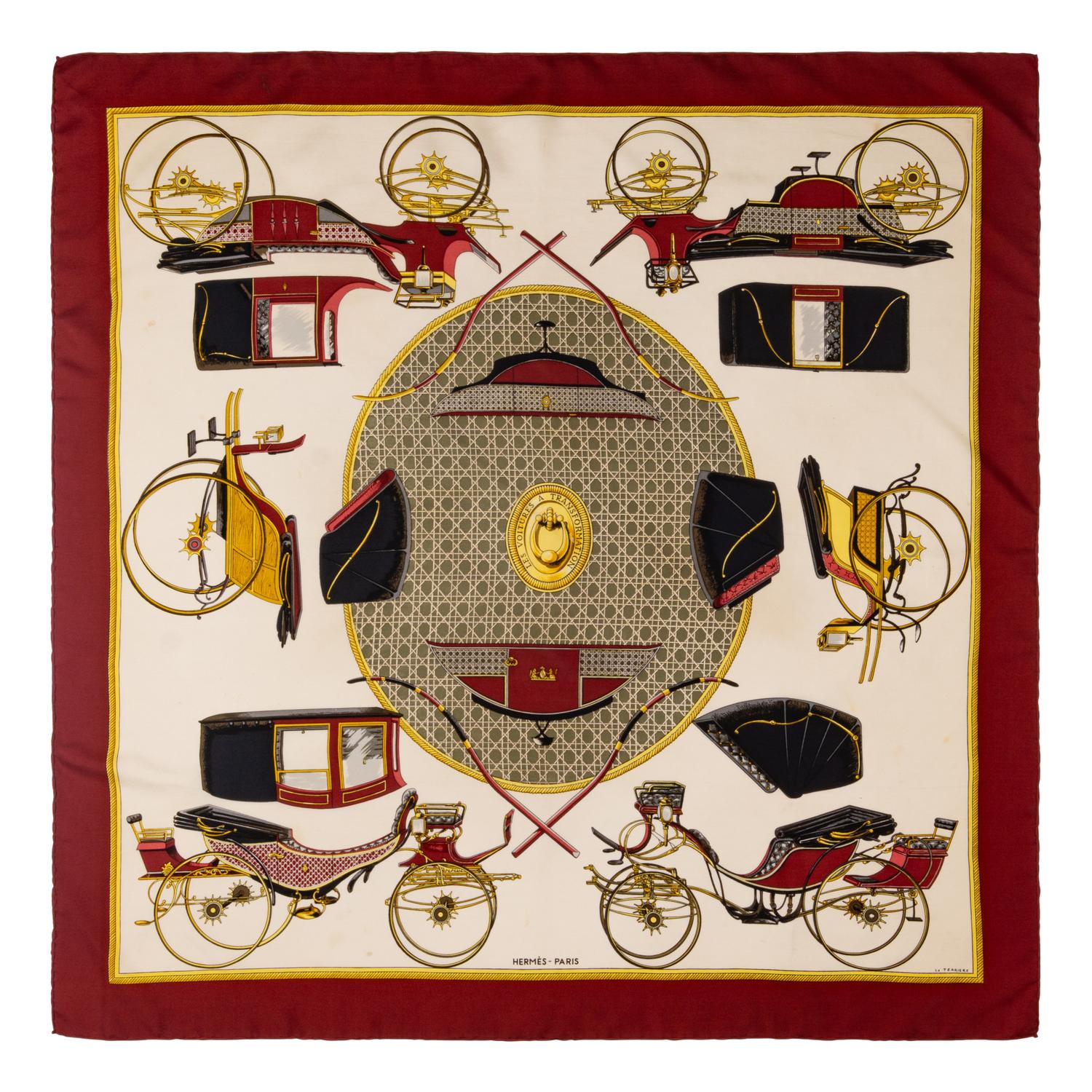 Three Hermès Scarves and One Gucci Scarf