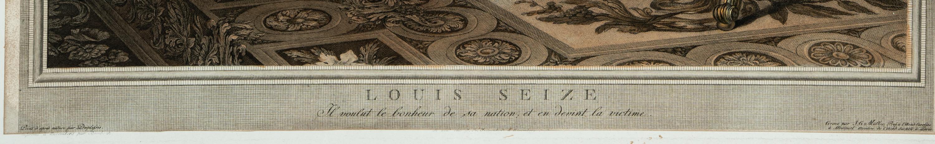 A Pair of French Gilt Bronze Frames with Color Aquatints Depicting Louis XVI and Marie Antoinette