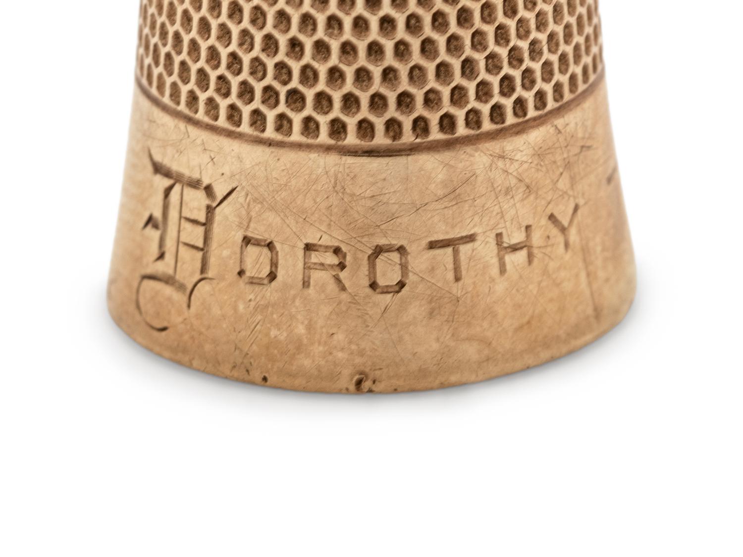 A Group of Four American Yellow-Gold Thimbles