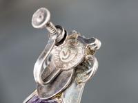 Taxco Silver and Amethyst Matching Brooch/Pin and Necklace, 1940-1946