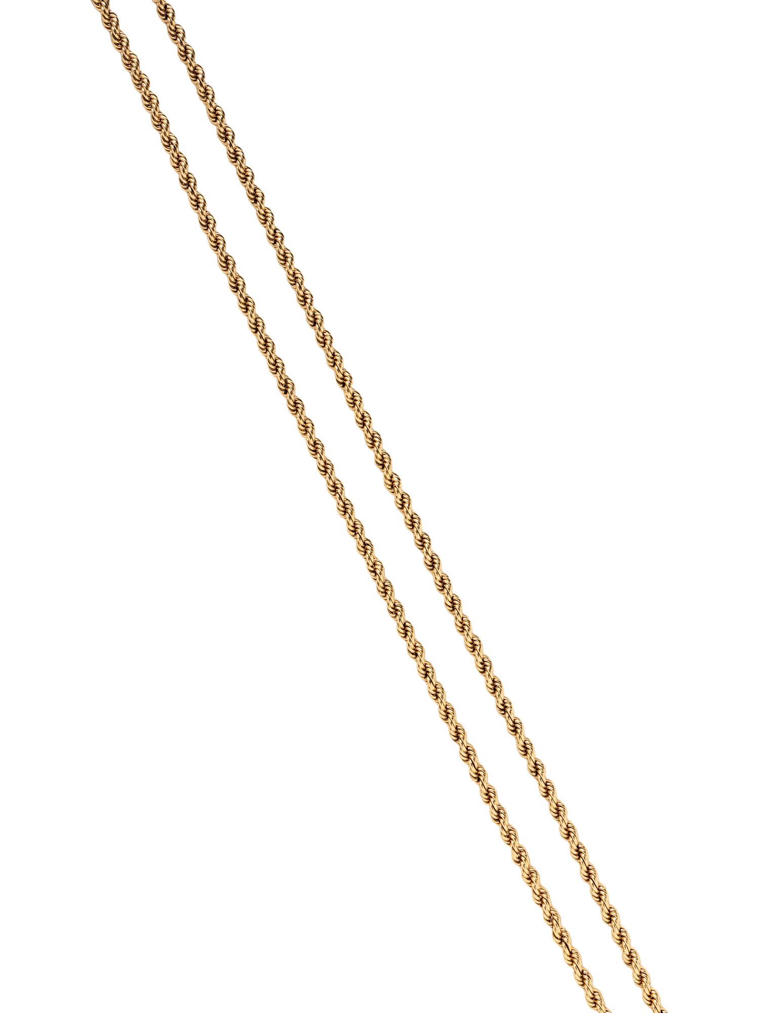 YELLOW GOLD ROPE CHAIN NECKLACE