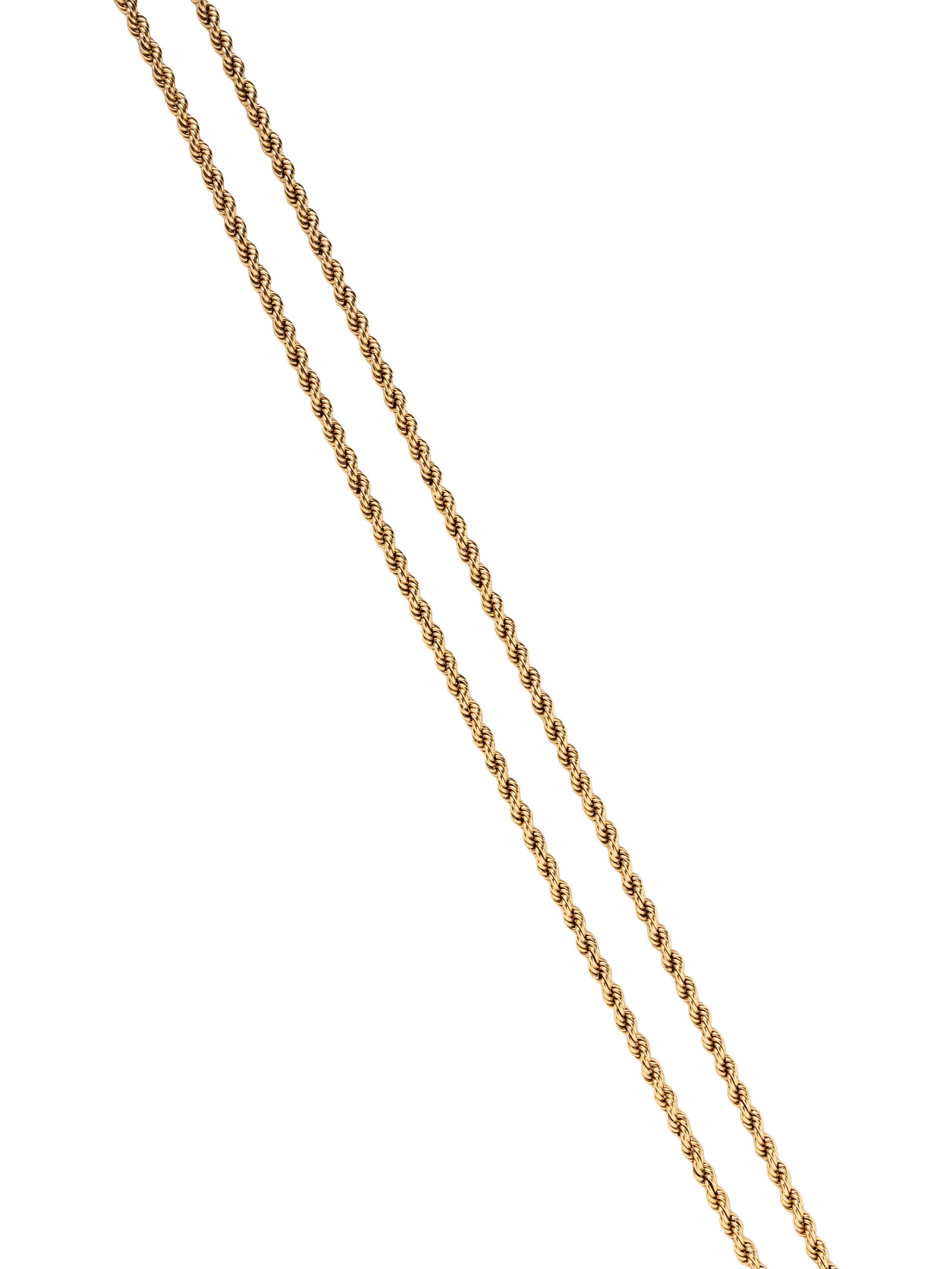 YELLOW GOLD ROPE CHAIN NECKLACE