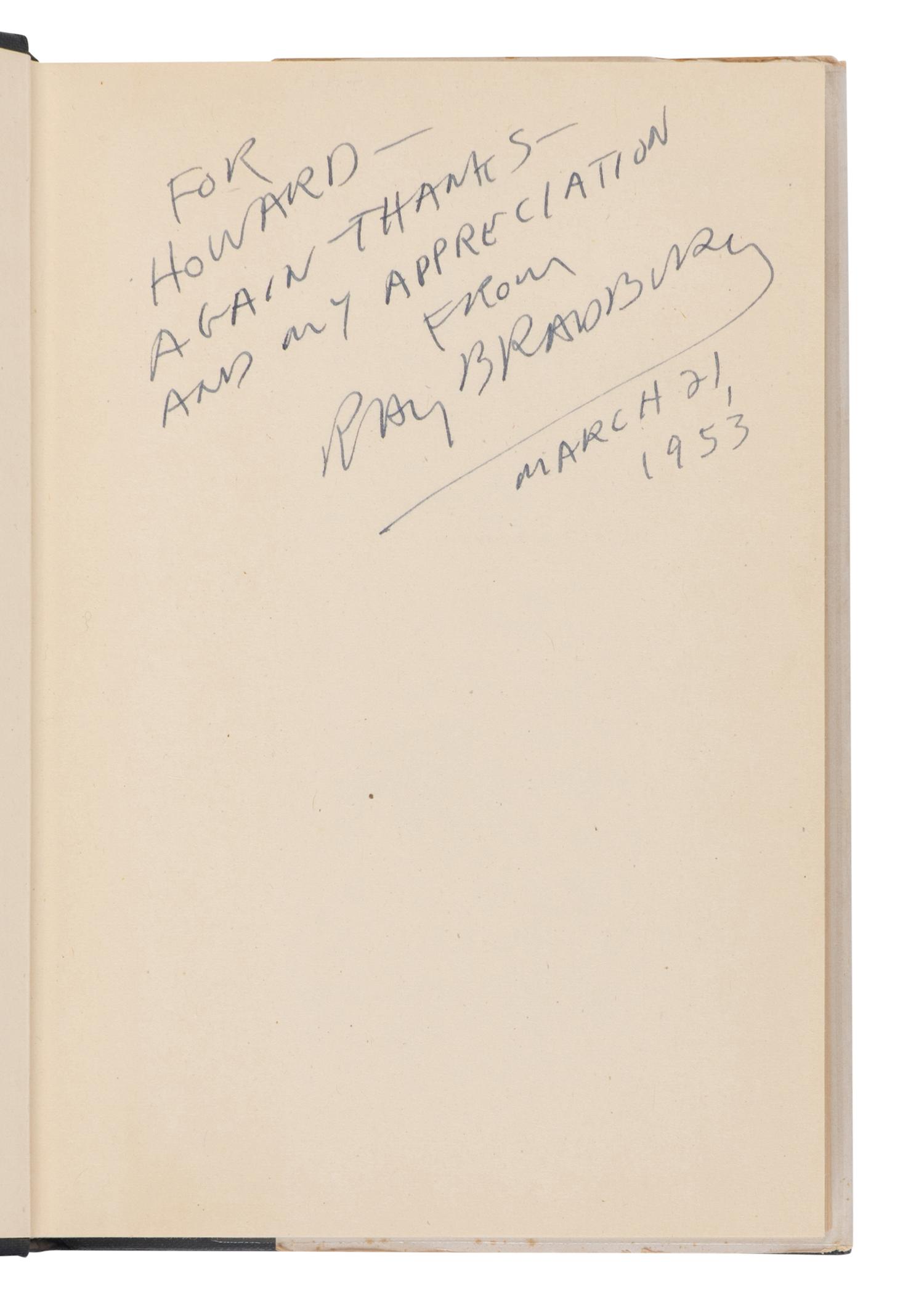 BRADBURY, Ray (1920-2012). Dark Carnival . Sauk City, WI: Arkham House, 1947.