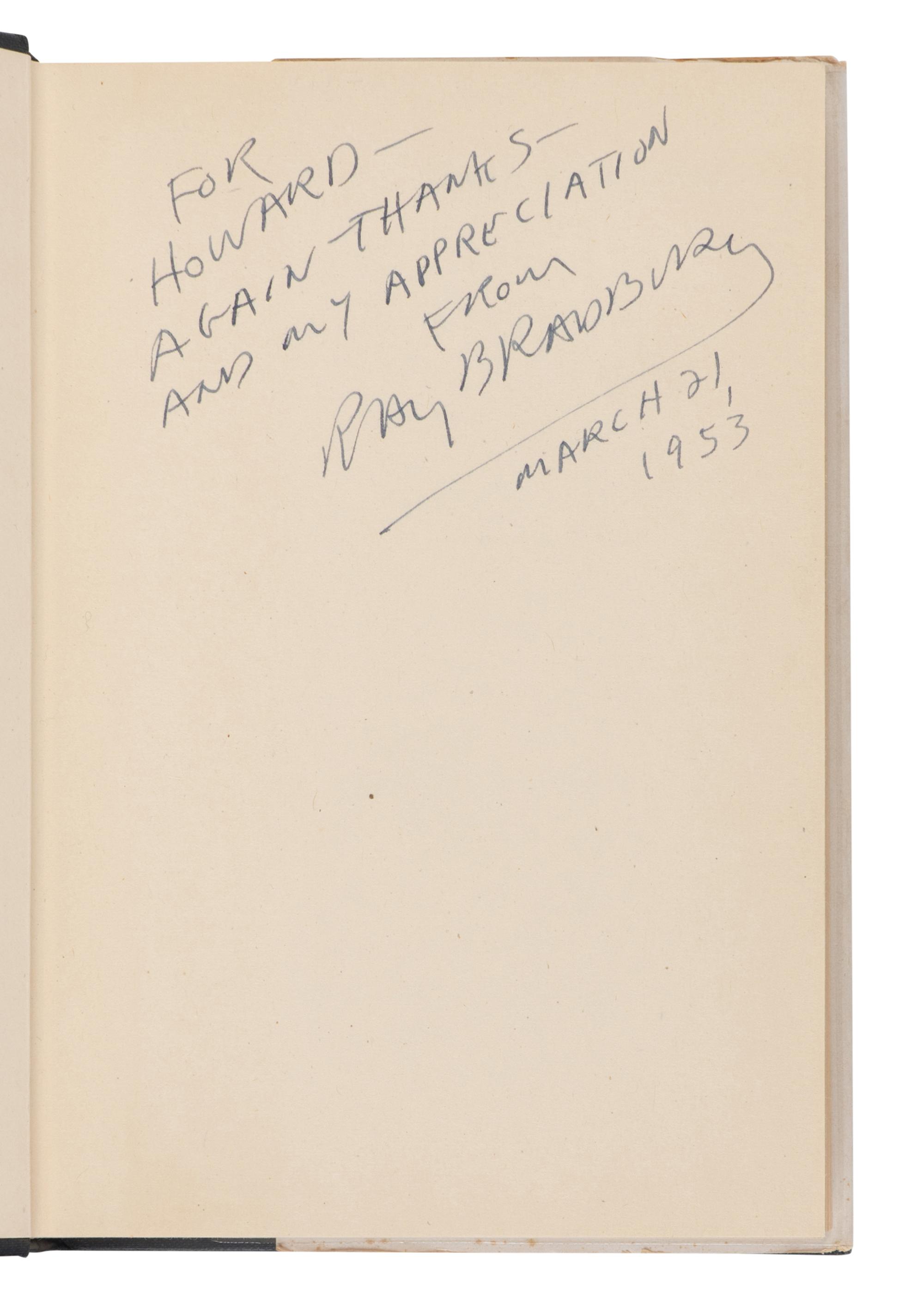 BRADBURY, Ray (1920-2012). Dark Carnival . Sauk City, WI: Arkham House, 1947.