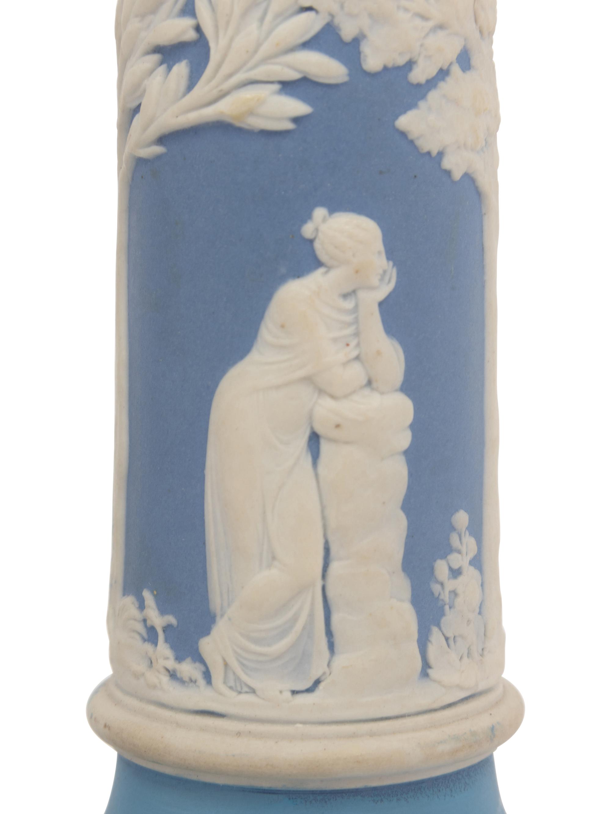 A Pair of Wedgwood Jasperware Candlesticks