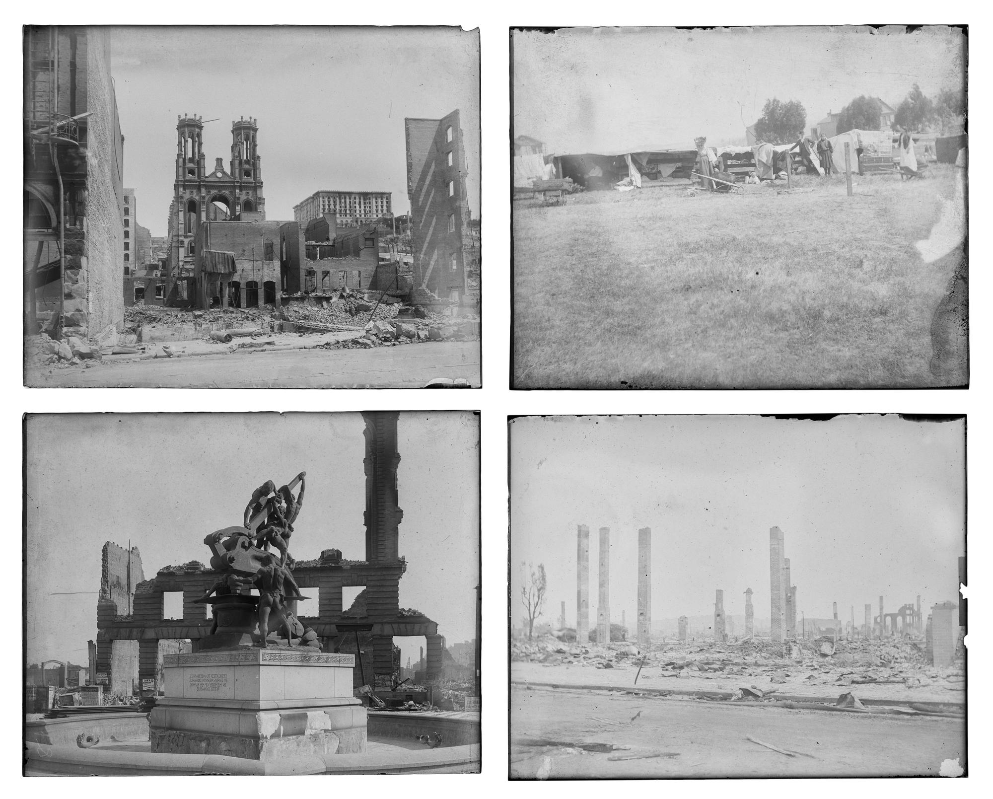 [CALIFORNIA]. A group of 21 glass negatives documenting the San Francisco Earthquake.
