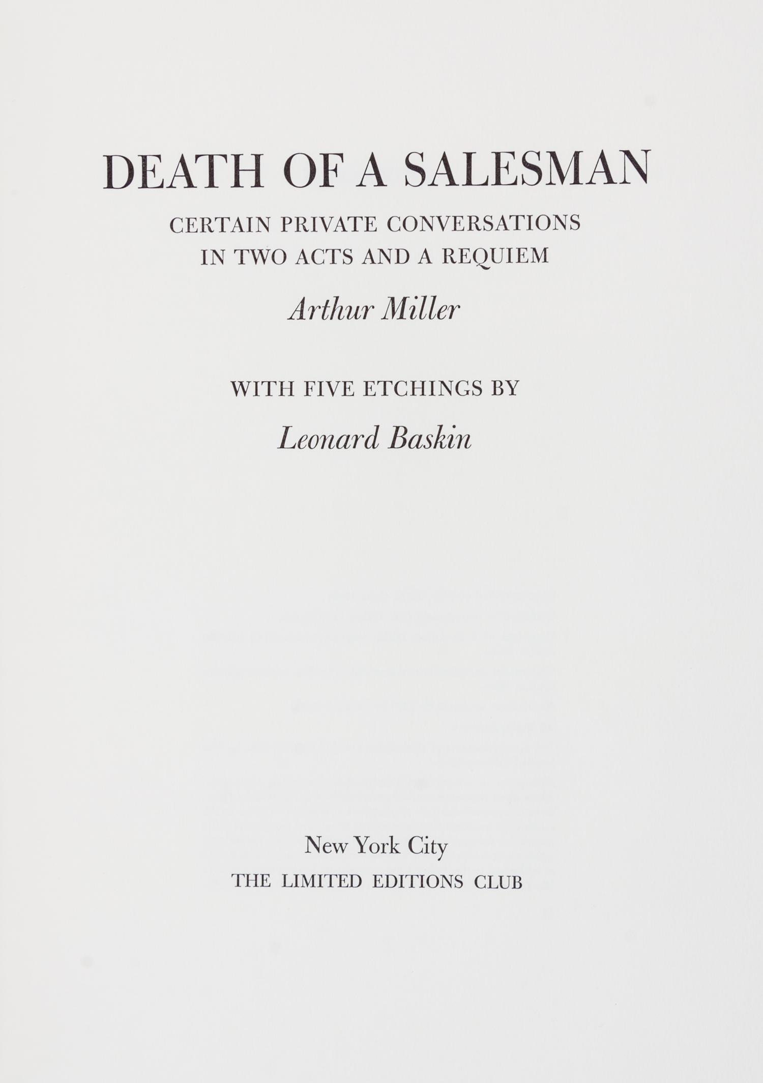 (LIMITED EDITIONS CLUB) MILLER; BASKIN