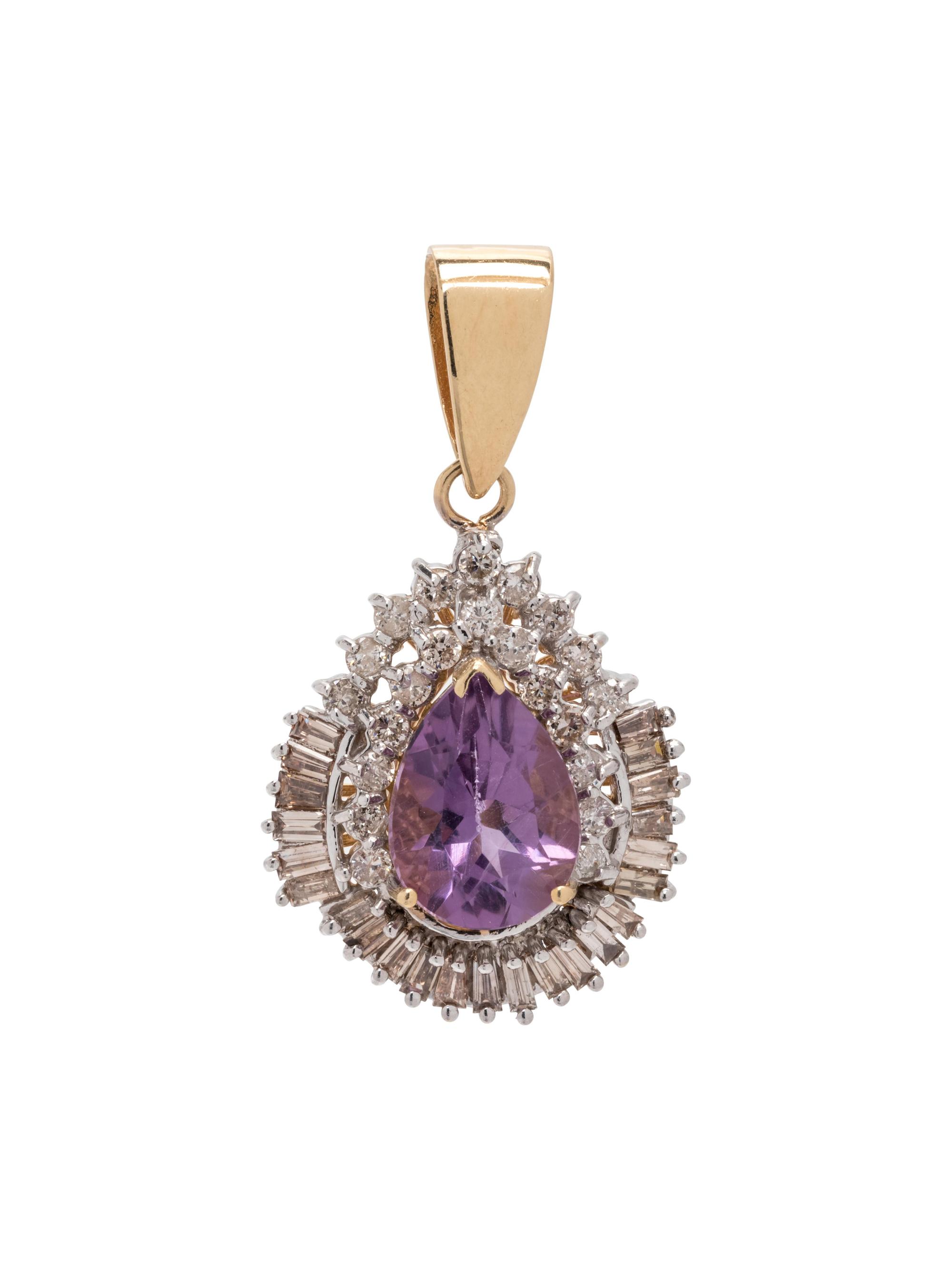 AMETHYST AND DIAMOND PENDANT