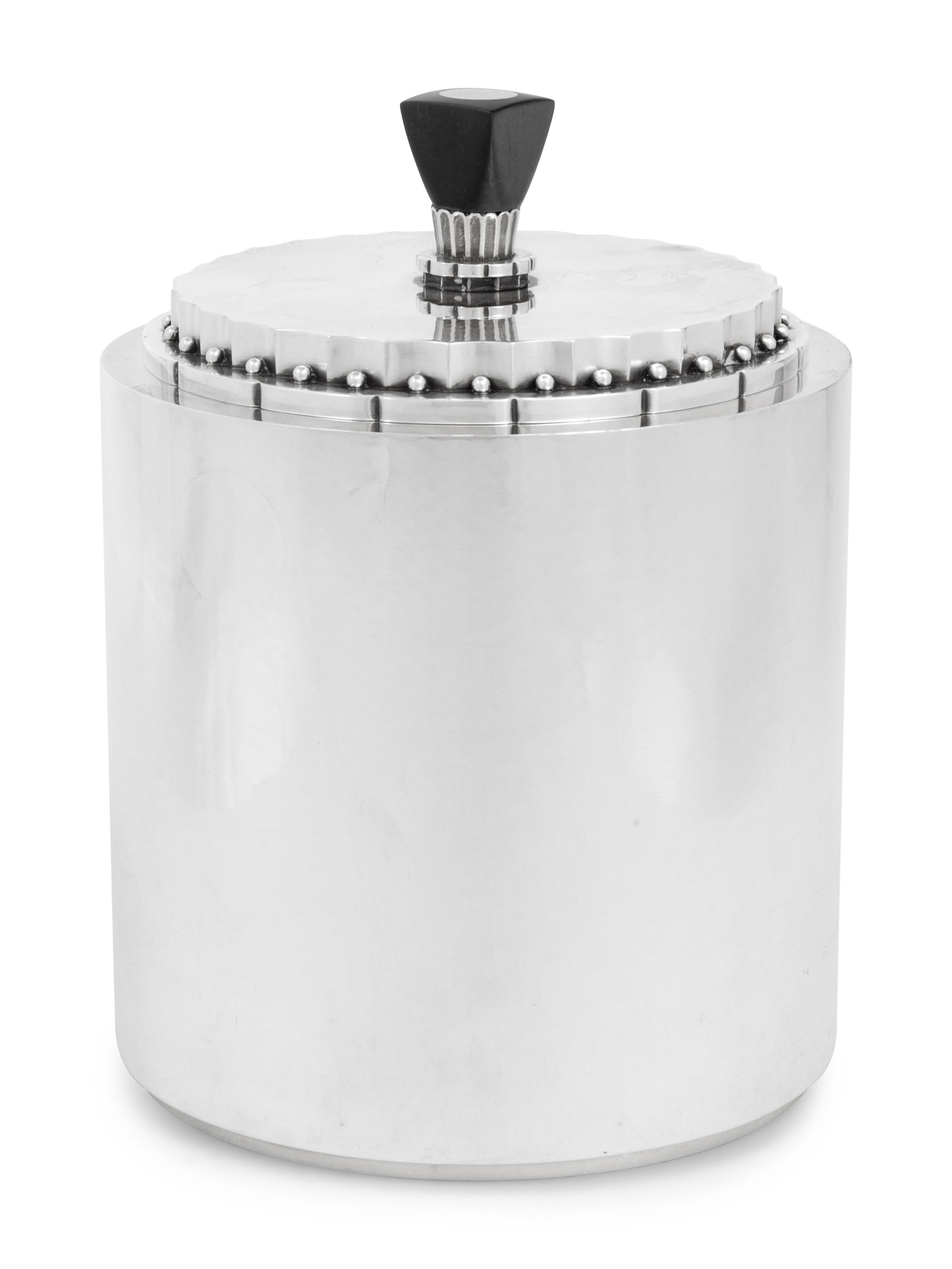 A Georg Jensen Silver Lidded Jar