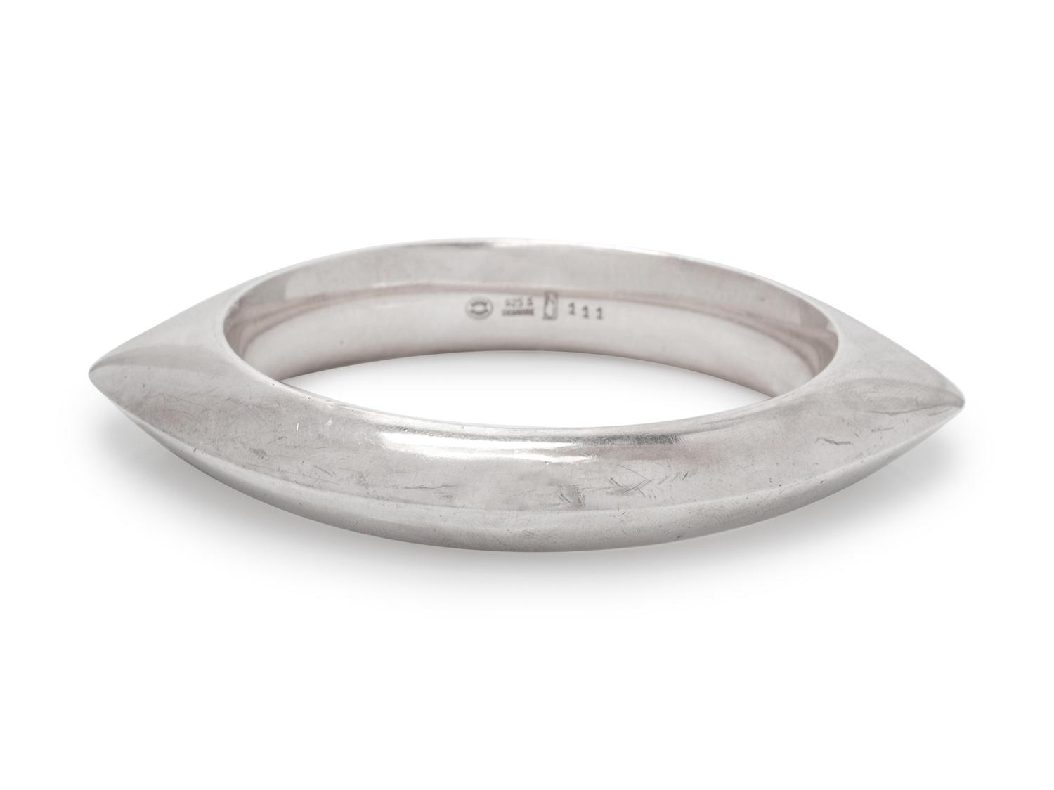 A Modernist Sterling Silver Bangle Bracelet, Nanna and Jorgen Ditzel for Georg Jensen,