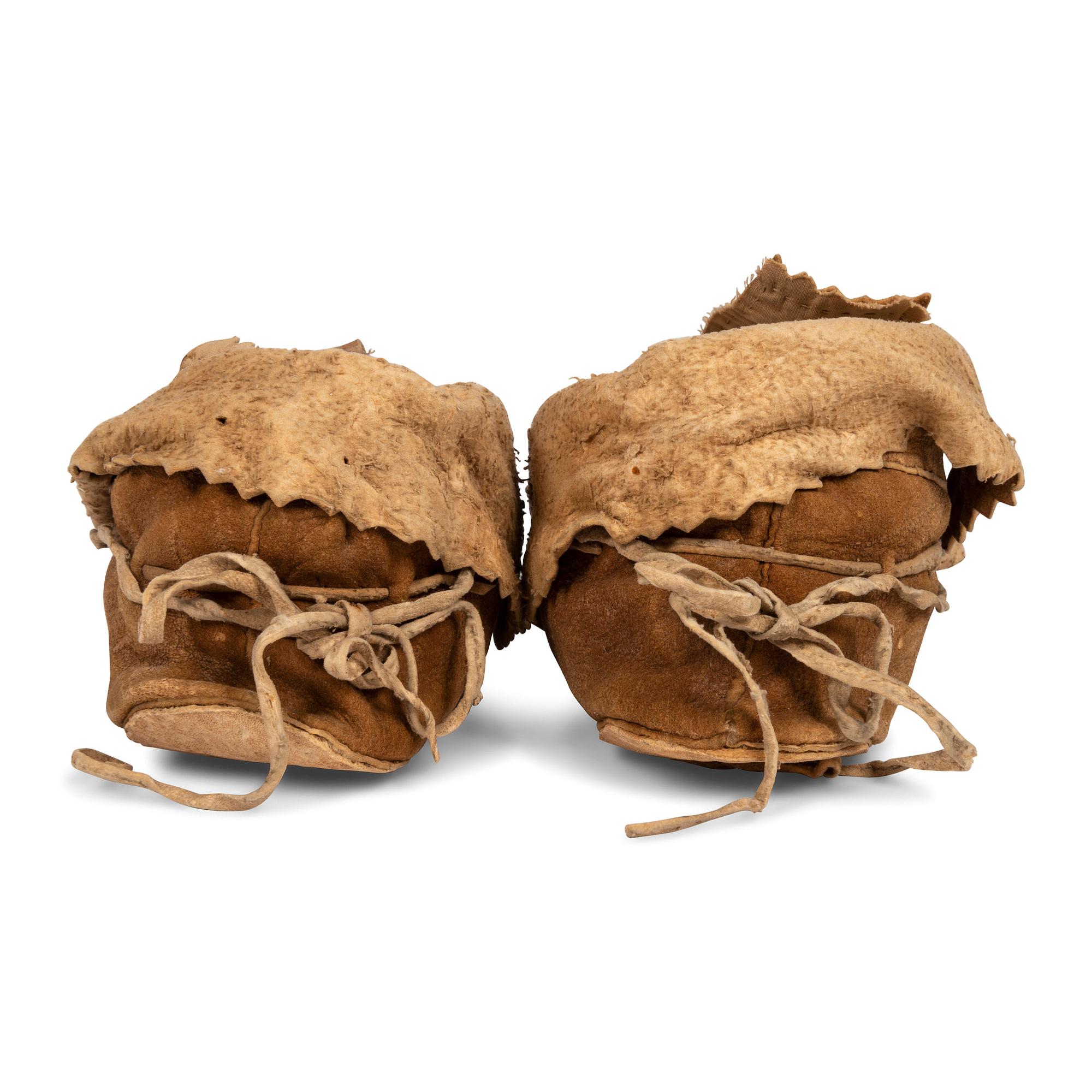 Santee Sioux Beaded Hide Moccasins