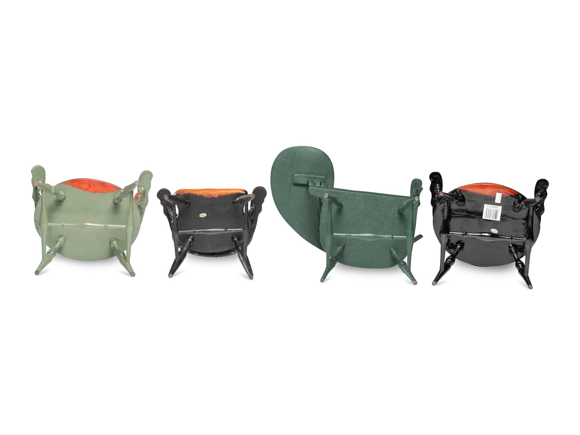 Seven Painted Windsor Doll's Chairs