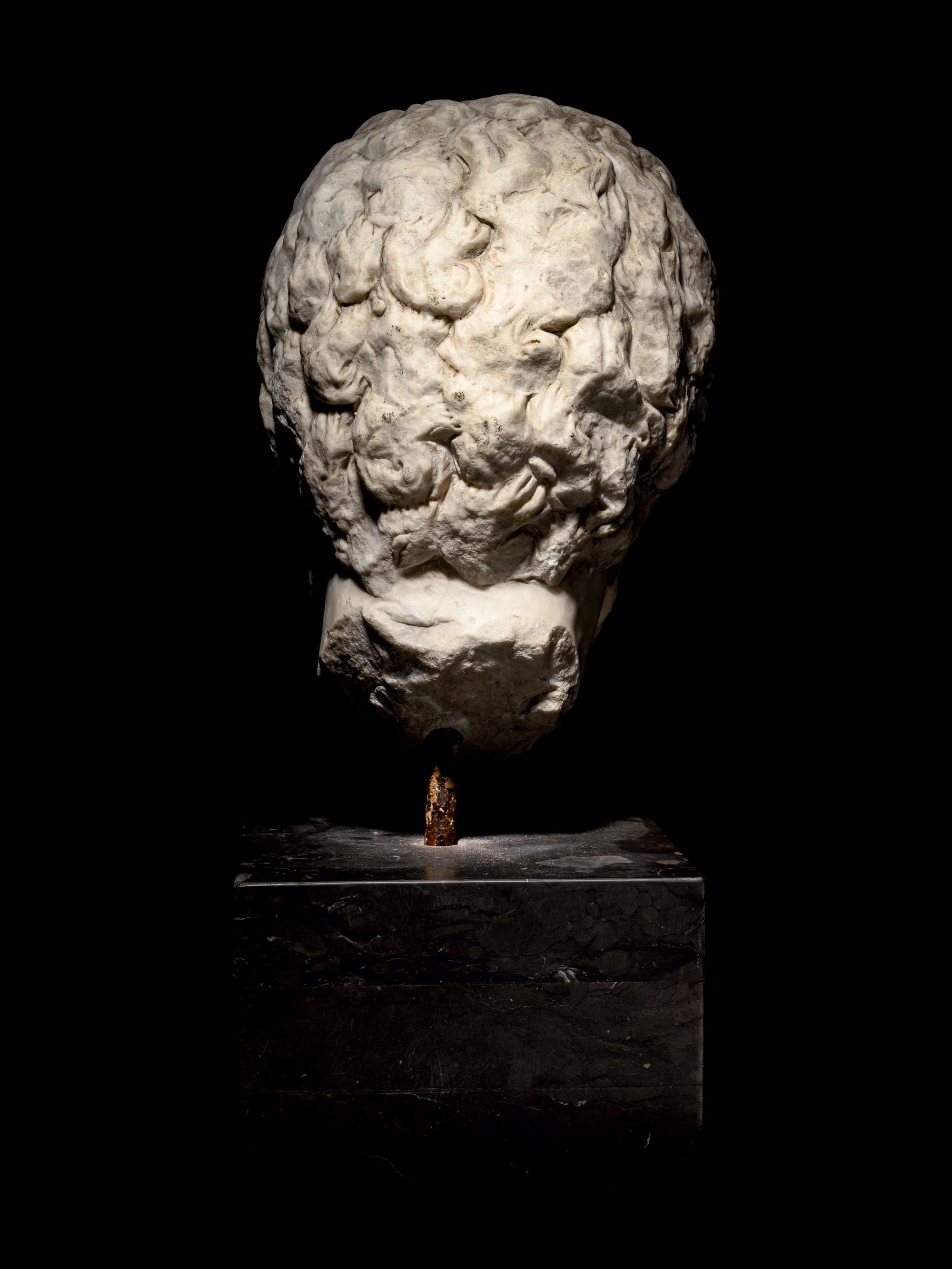 A Roman Marble Portrait Head of Emperor Marcus Aurelius