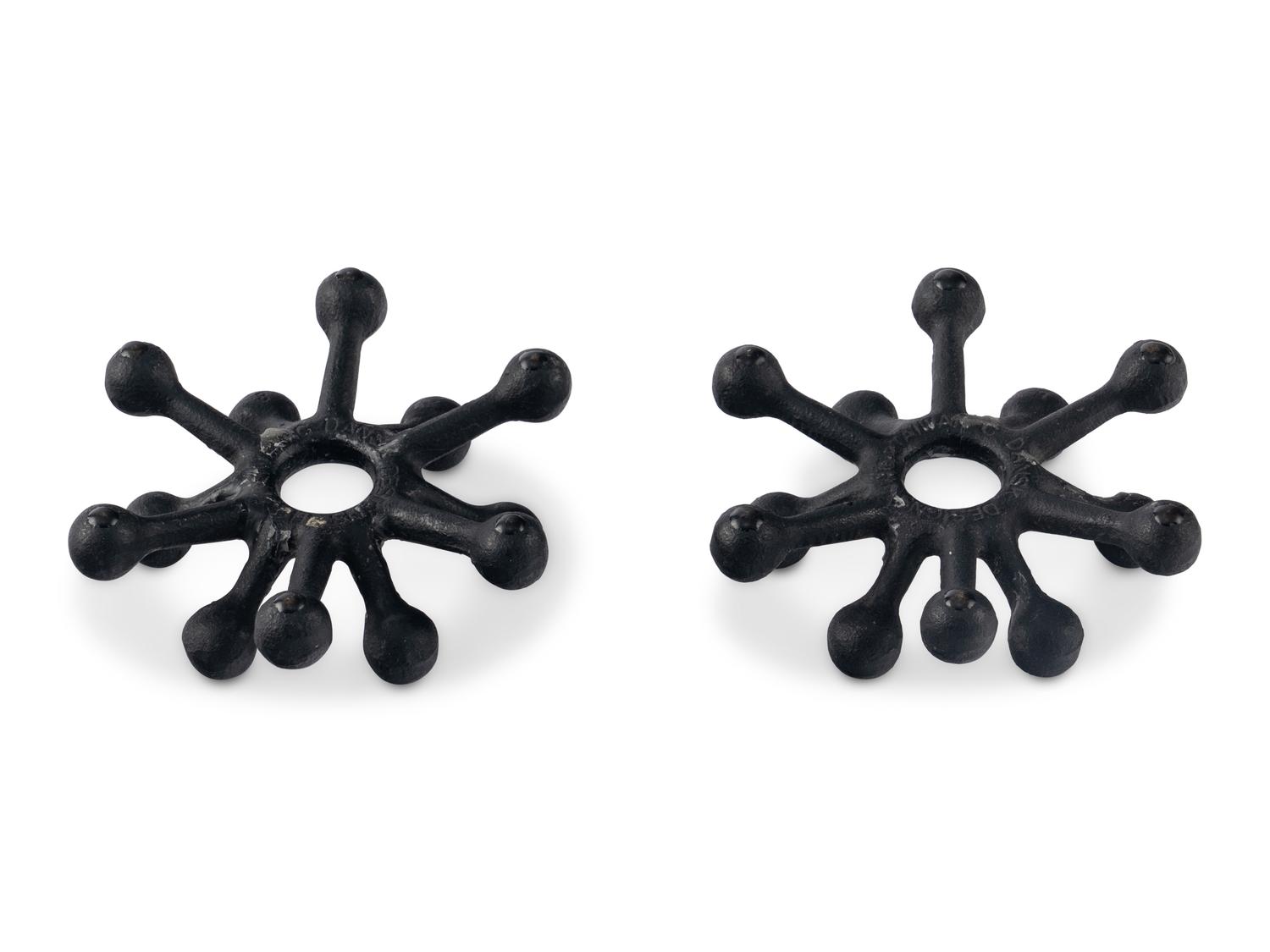 A Pair of Danish Modernist Cast Iron Candle Holders