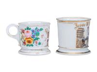 Two Barber's Porcelain Occupational Shaving Mugs