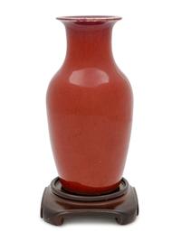 A Chinese Sang-de-Boeuf Glazed Porcelain Baluster Vase
