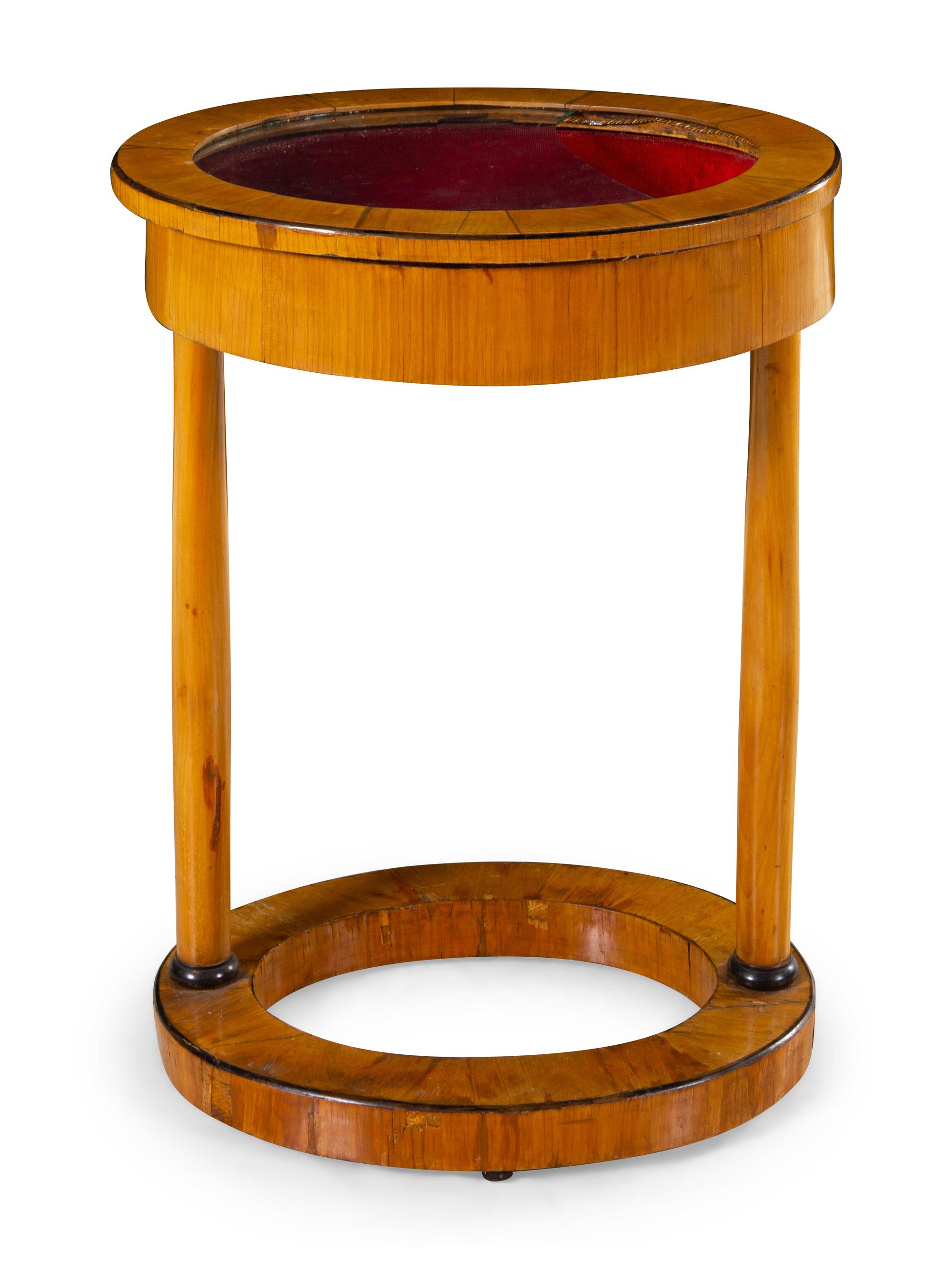 A Biedermeier Birch Vitrine Table