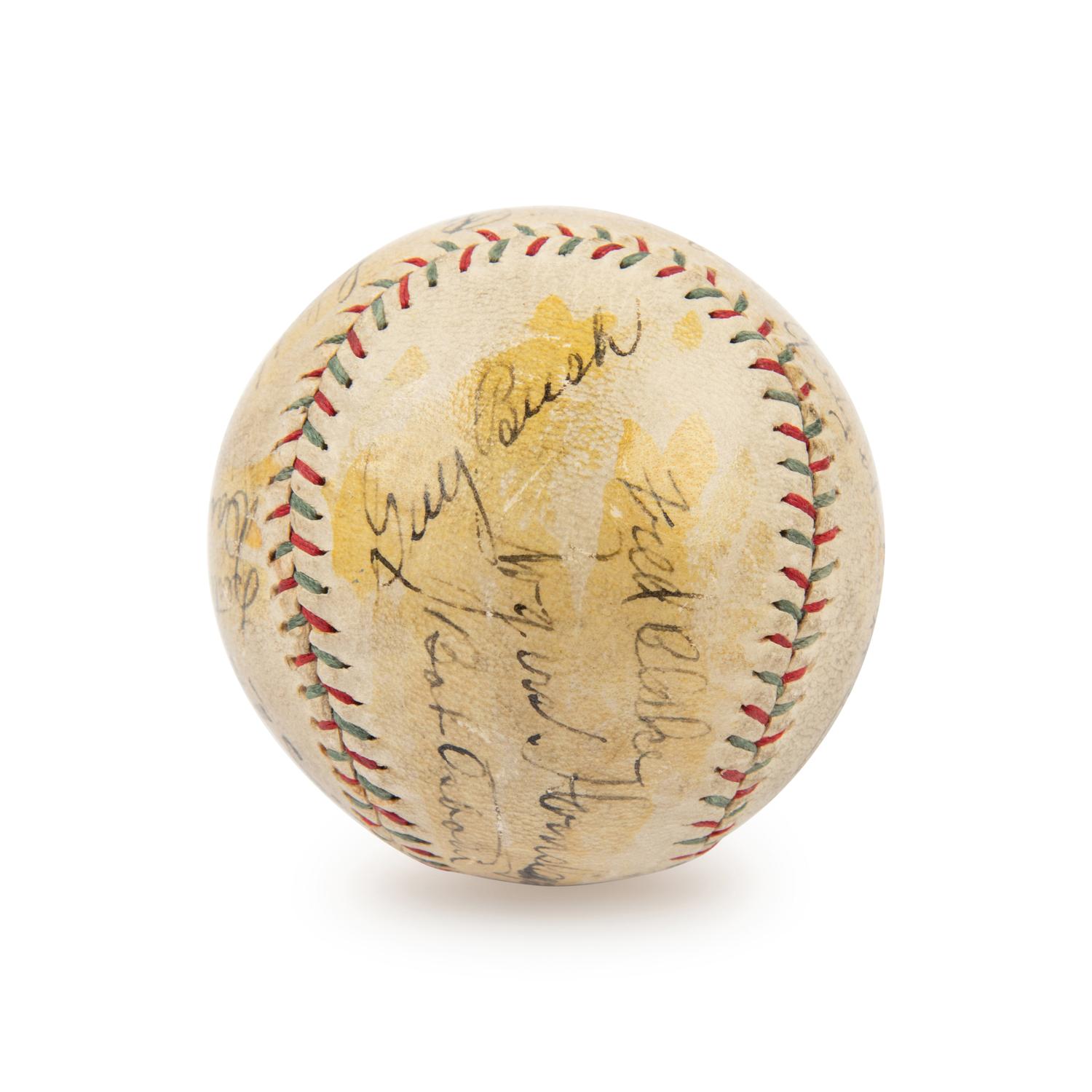 A 1930 Chicago Cubs Team Signed Autograph Baseball with Rogers Hornsby, Hack Wilson, Kiki Cuyler and Gabby Hartnett (Beckett Authentication Services Letter)