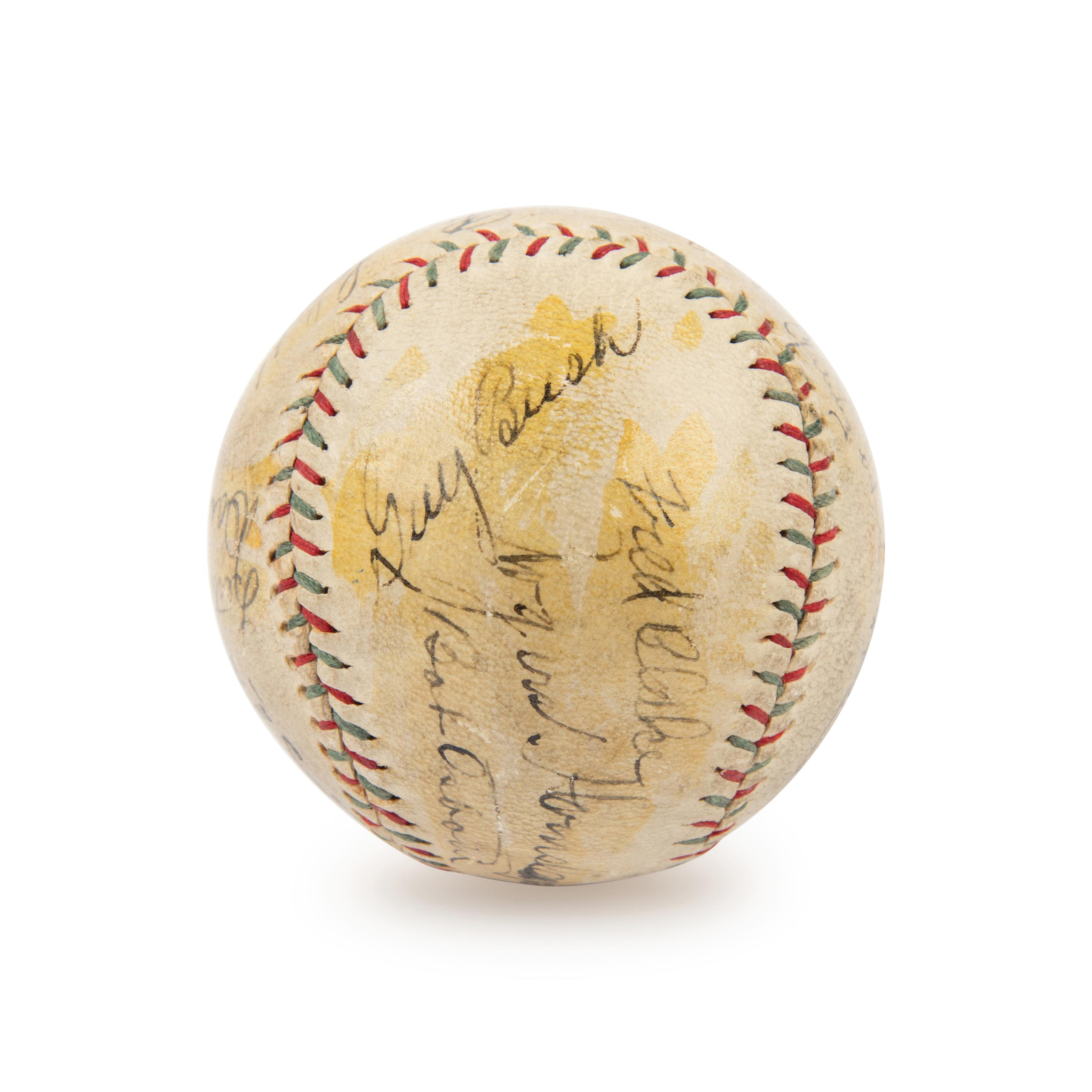 A 1930 Chicago Cubs Team Signed Autograph Baseball with Rogers Hornsby, Hack Wilson, Kiki Cuyler and Gabby Hartnett (Beckett Authentication Services Letter)