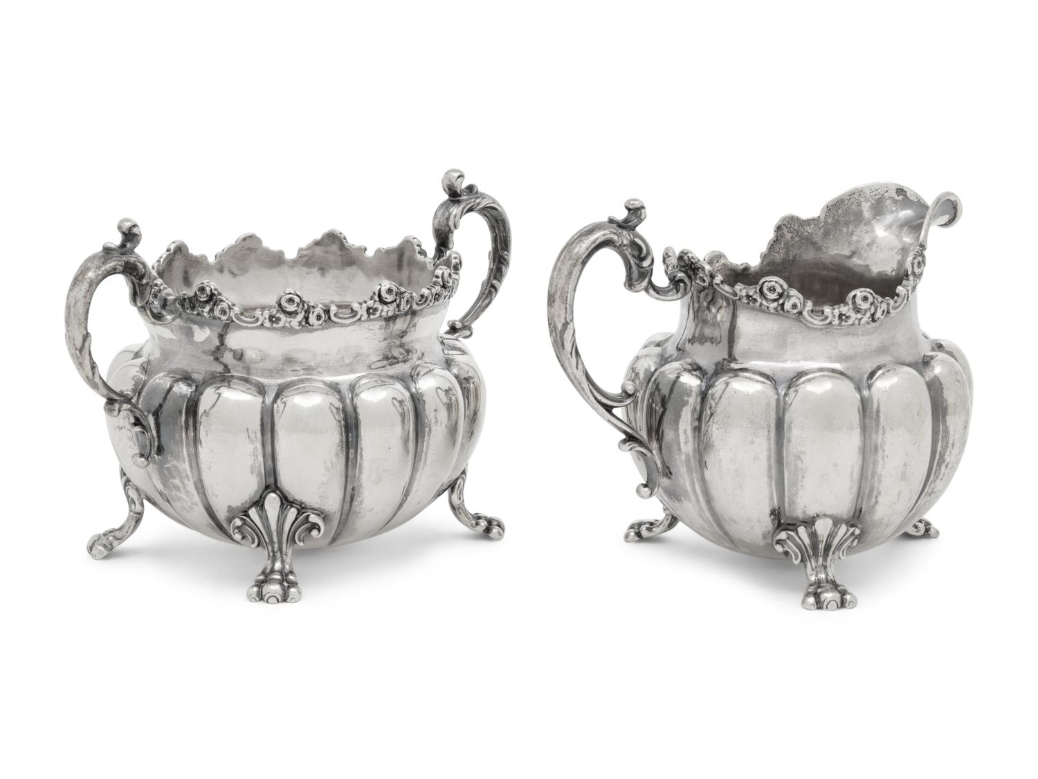 An American Silver Creamer and Sugar